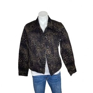 Nine West Leopard Print Jean Jacket NWT